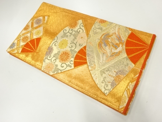 JAPANESE FUKURO OBI / UNUSED / WOVEN FLOWER & BIRD